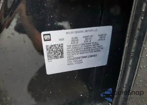 2022 Chevrolet Malibu Lt from USA, damaged, VIN 1G1ZD5ST9NF138083